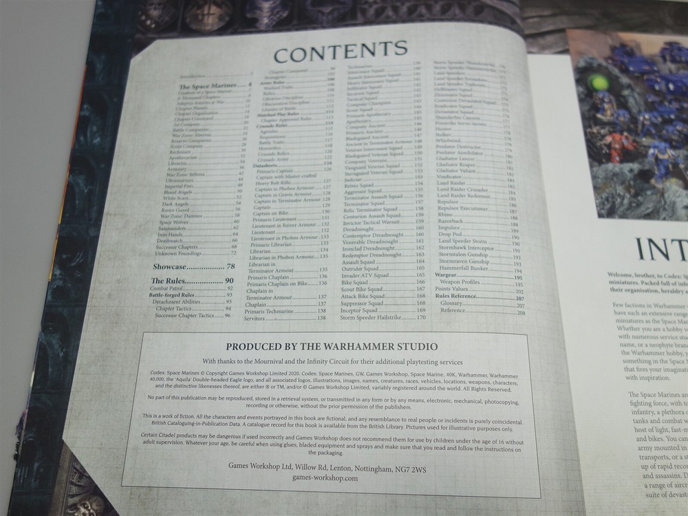 Warhammer 40k Codex Army Book - Space Marines 9th Edition (oop Hardback )