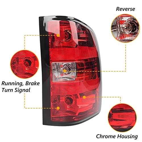 Right Tail light Assembly for Chevy Right (Passenger Side) Black Trim