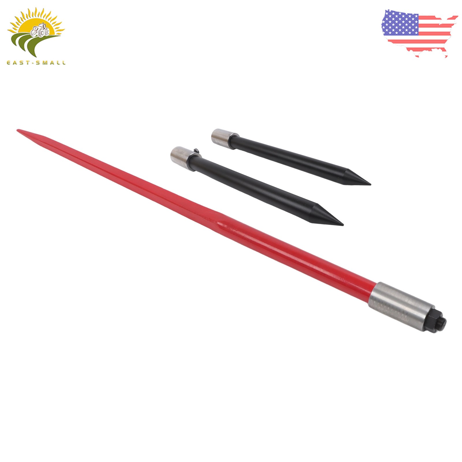 49" Hay Bale Spear 3000Lbs Capacity Square Bale Spike with Nut and Sleeve Hay