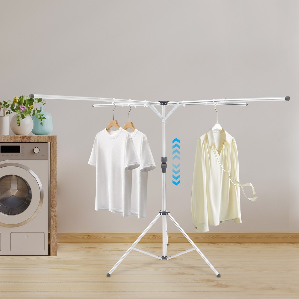 Adjustable Clothes Rack, X-shaped Adjustable Folding Tripod Clothes Drying Rack