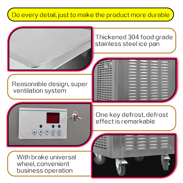 Kolice ETL 21''x21" Single Pan Rolled Ice Cream Machine Fry Ice Cream Machine