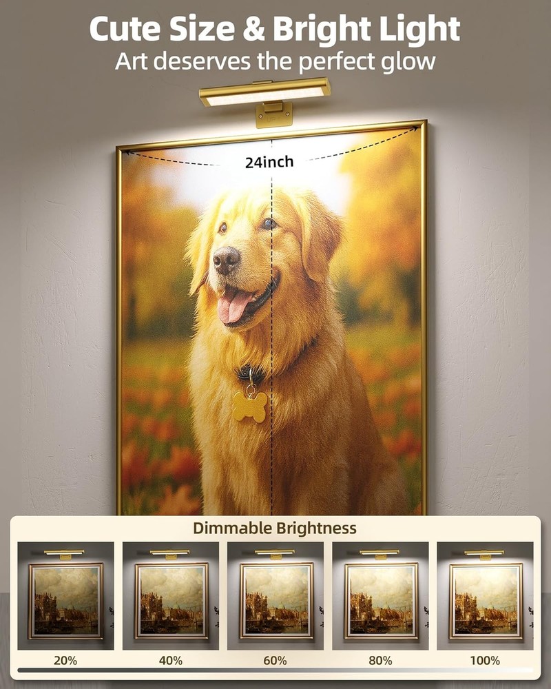 3 Wireless Picture Light for Wall: 8" Rechargeable Art Light with Remote & Timer