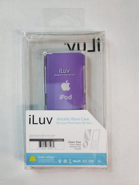 iLuv iCC308 Silver Metallic Wave Hard Case for Apple iPod 5th Generation Nano