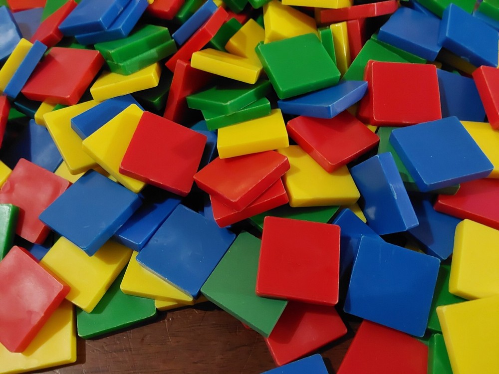 Math Manipulative Homeschool Learning 1'' Square Color Tiles 3Lbs Multi-Color
