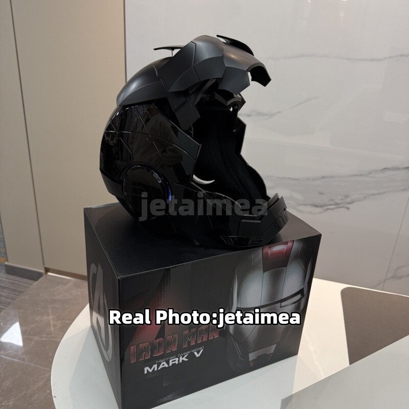 AUTOKING Iron Man All Balck Cool MK5 Mask 1:1 Helmet Wearable Voice-control Auto