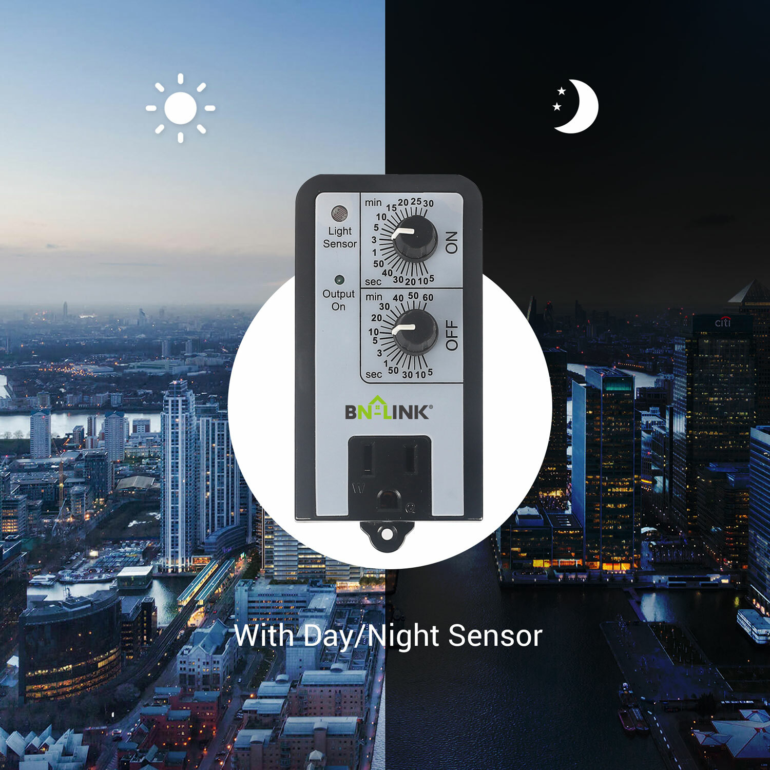 BN-LINK 24-Hour Repeat Cycle Timer Plug-In On/Off Delay Control