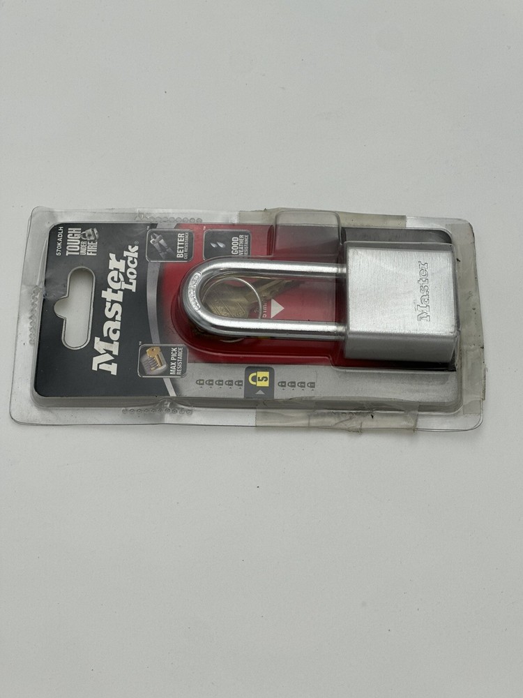 Master Lock Padlock w/ 2" Shackle Solid Aluminum 1-1/2" 570KADLH.New/open Box