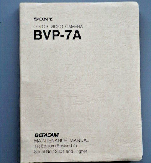 Service Manual Sony BVP-7A Camera