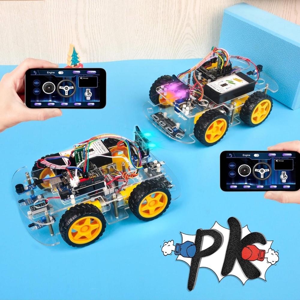 Osoyoo V2.1 Smart Robot Car Kit - WiFi/Bluetooth Controlled for STEM Learning