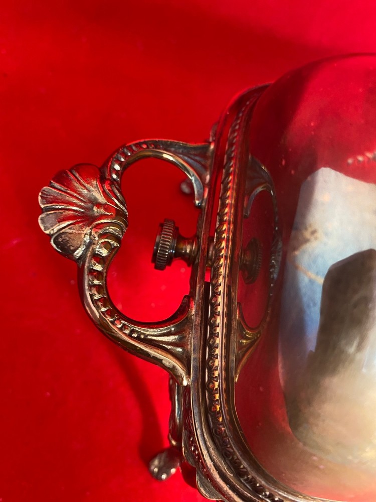 Folgate Silver Plated Small Server w/ Sliding Lid & Grate Made In England