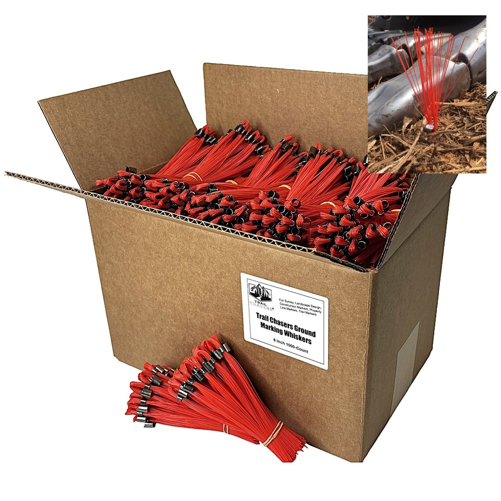 Trail Chasers Orange 6" Marking Flags 1000 Pack Survey Construction Landscaping