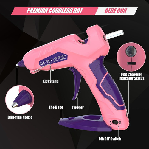 BLEDS Cordless Glue Gun with Storage Case, 2.9 Ah Fast Kit