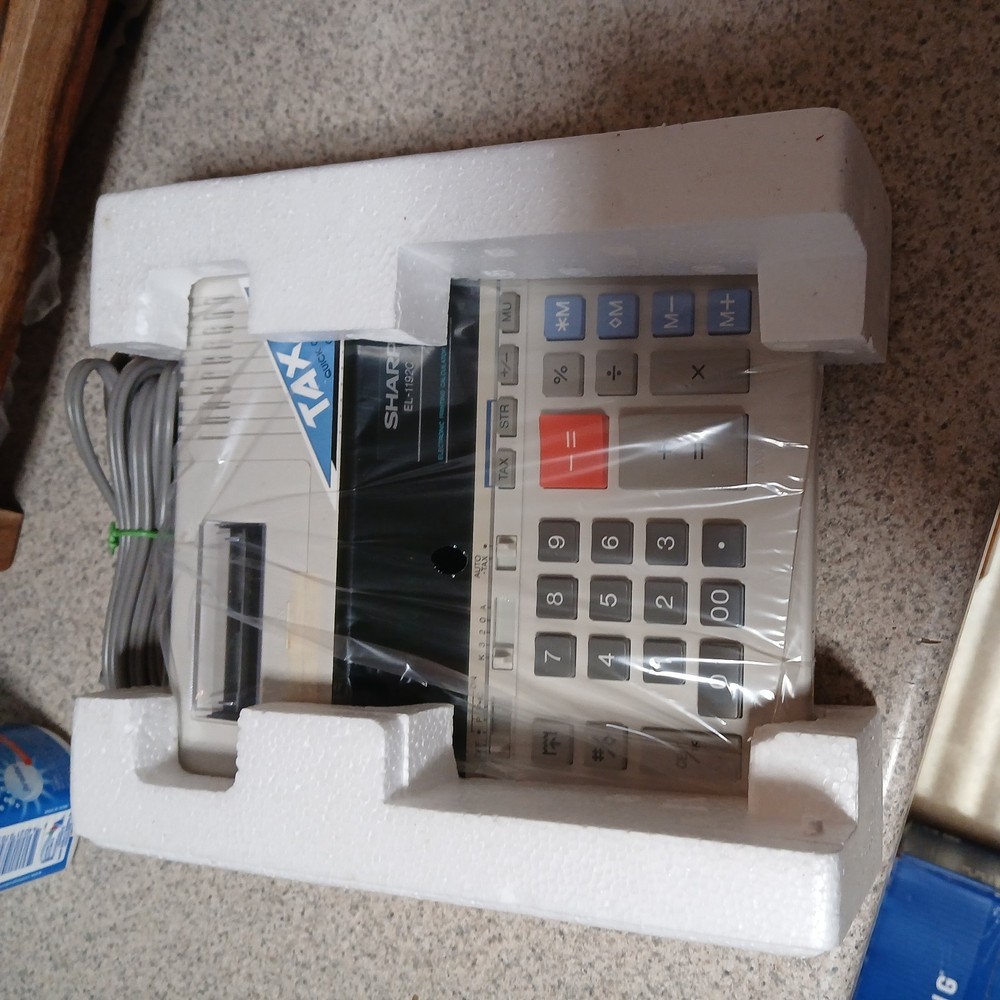 Vintage Sharp EL-1192C Electronic Printing Calculator with Tax Function Working