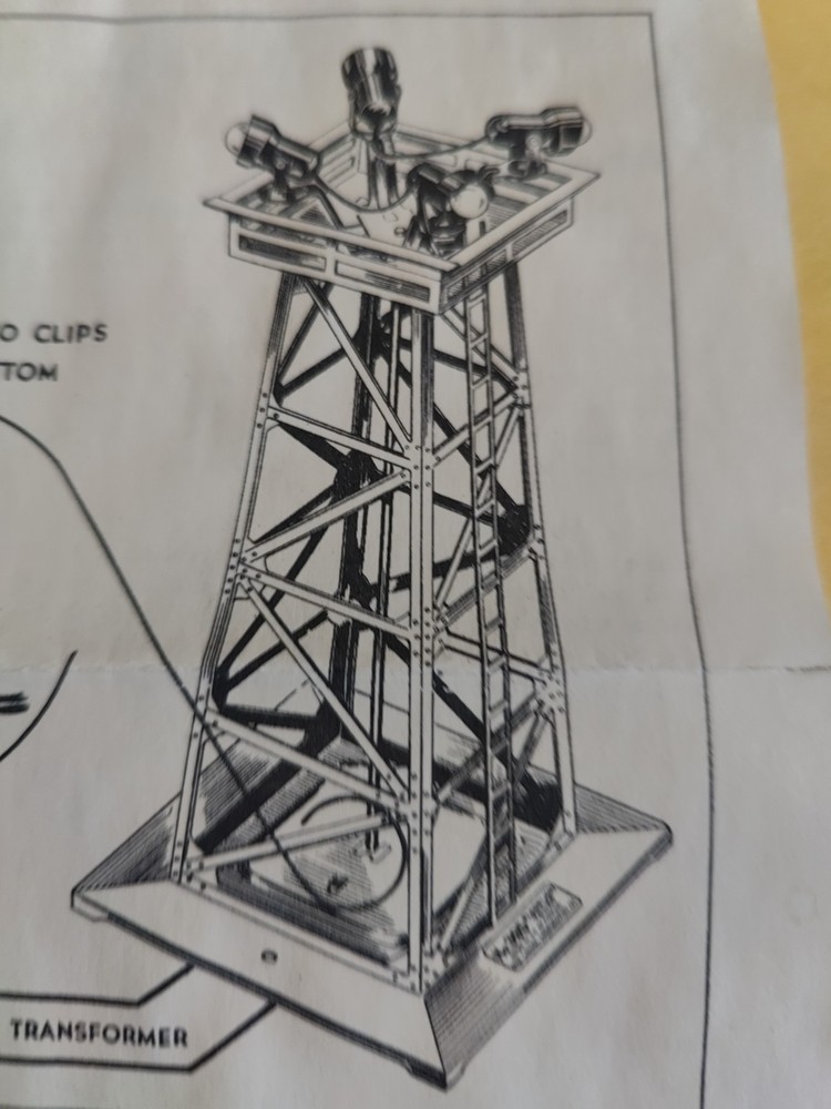 Lionel 395 Floodlight Tower Instruction Dated 8-49 Post War lpaper