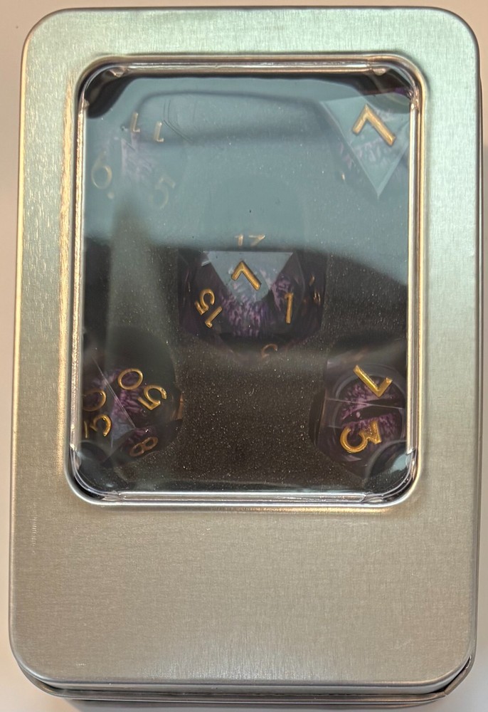 Death Dragon Eye Beholder DND Dice Floating Eye Liquid Core Sharp Edge Dice Set