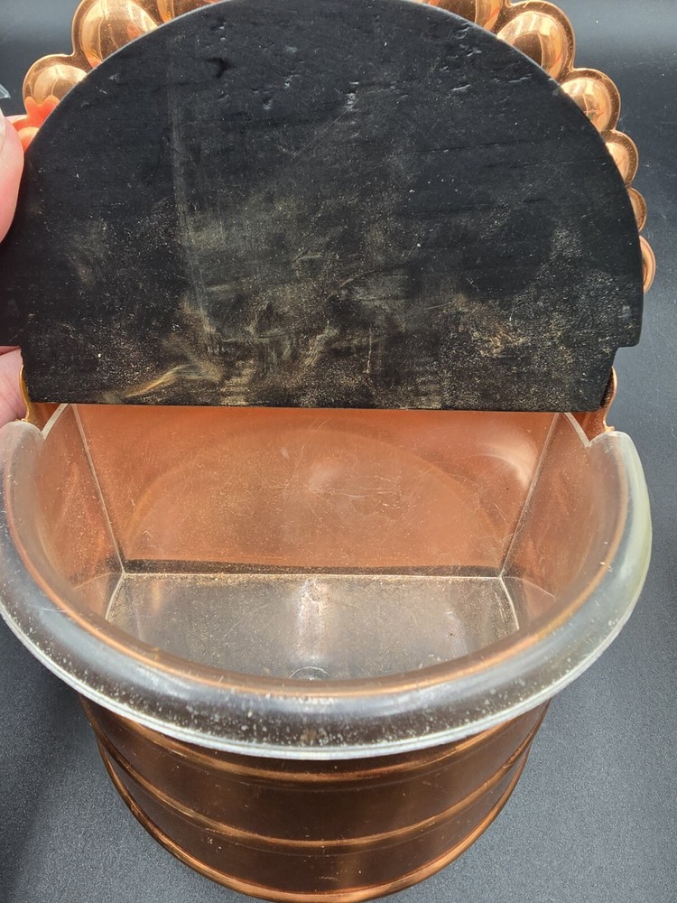 Copper Wall Salt Cellar Box Plastic Lining