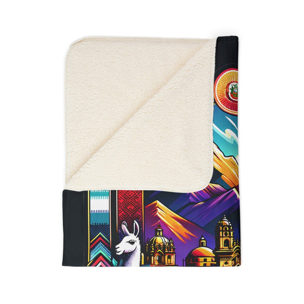 Cusco Peru Fleece Sherpa Blanket