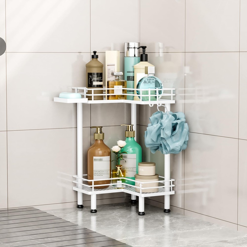 HapiRm 2-Tier Corner Shower Caddy Organizer Soap Holder Rustproof Standing