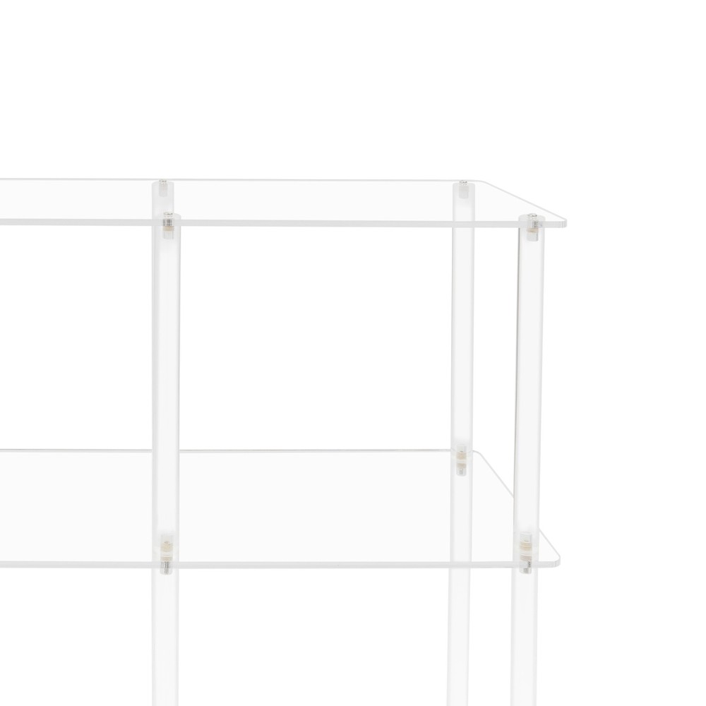 Acrylic Table, Small Entryway Table with Open Shelves, Clear Entry Table