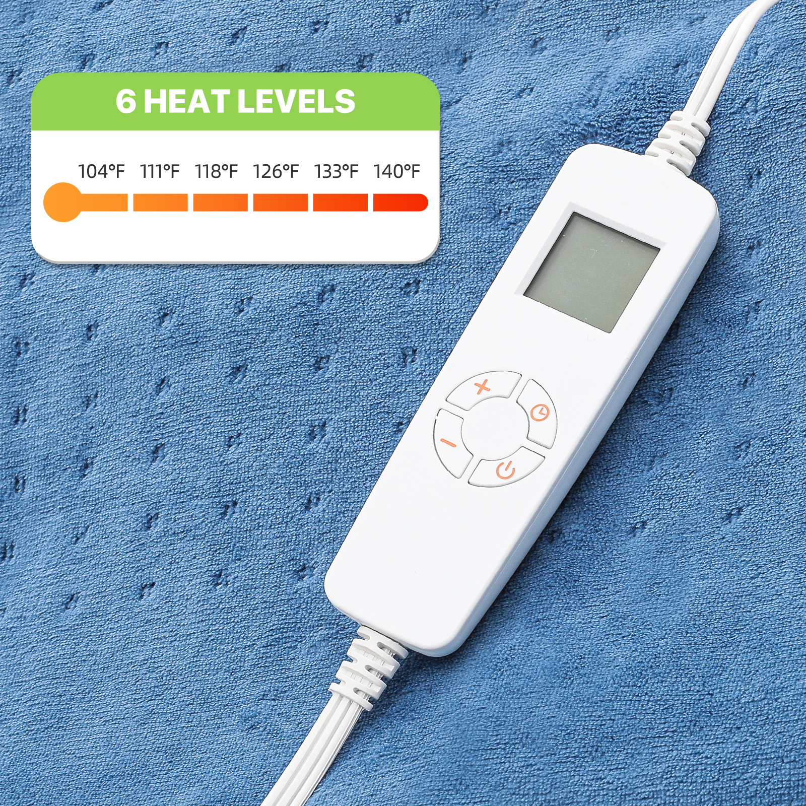 Electric Heating Pad 6 Heat Levels 24"x20" Muscle Cramp Back Pain Relief Warmer