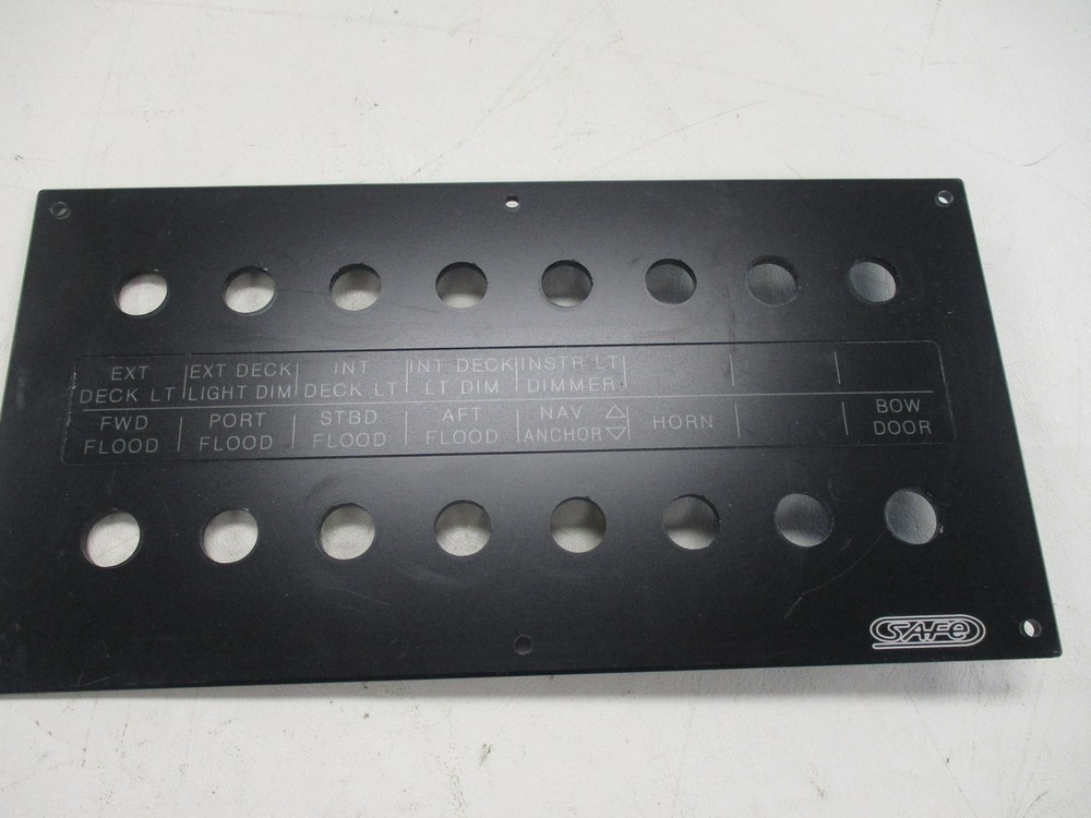 SAFE ILLUMNATED PUSH BUTTON BLANK SWITCH PANEL BLACK MARINE BOAT