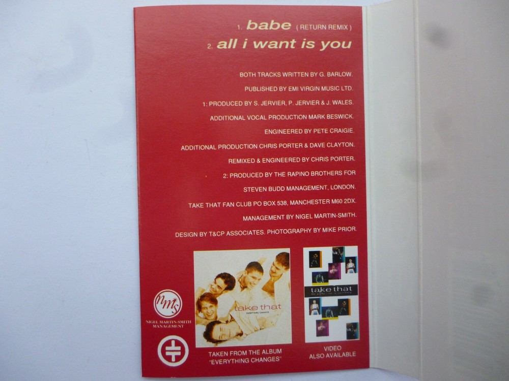 TAKE THAT - BABE - CASSETTE SINGLE