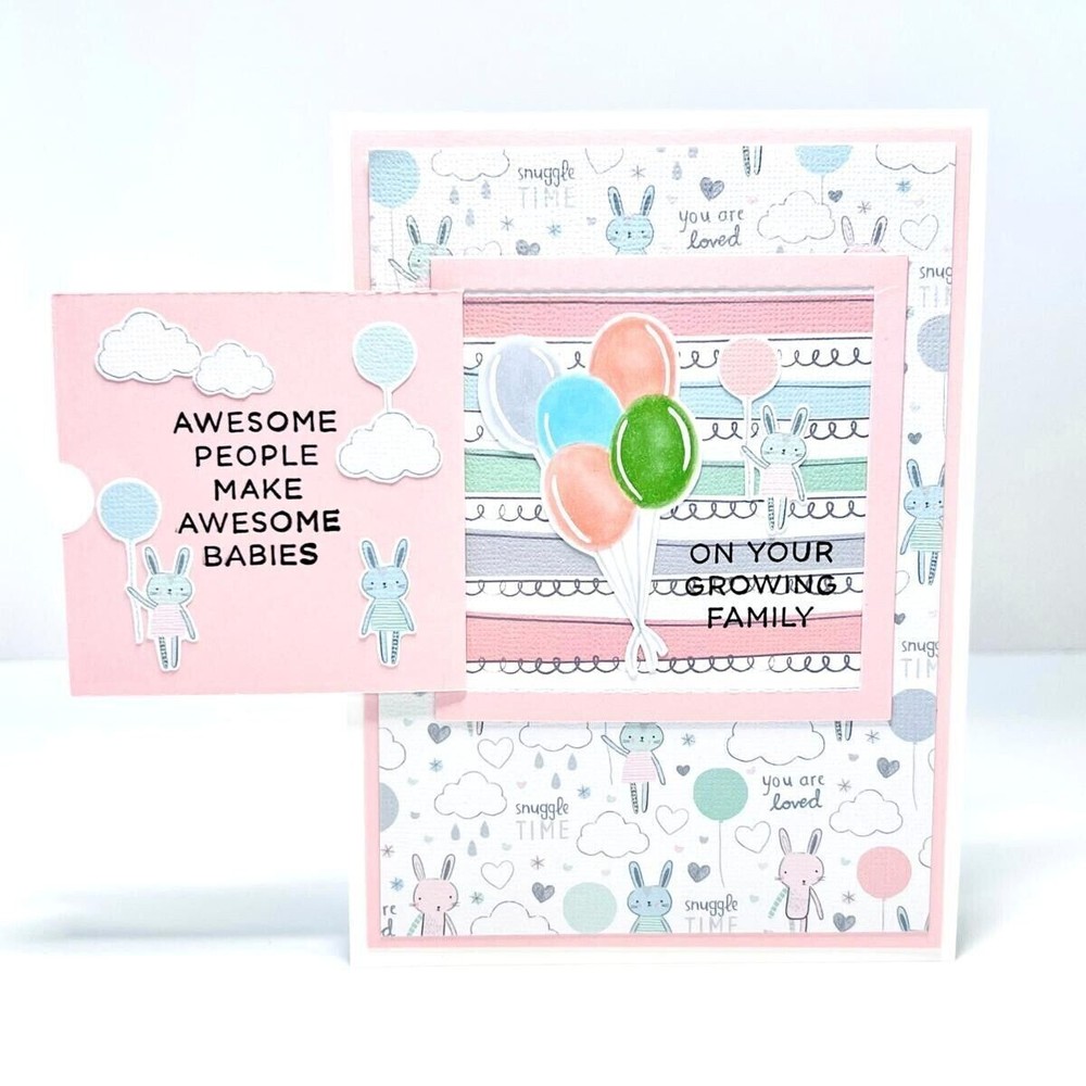 Diamond Press Surprise Message Stamp & Die Set New