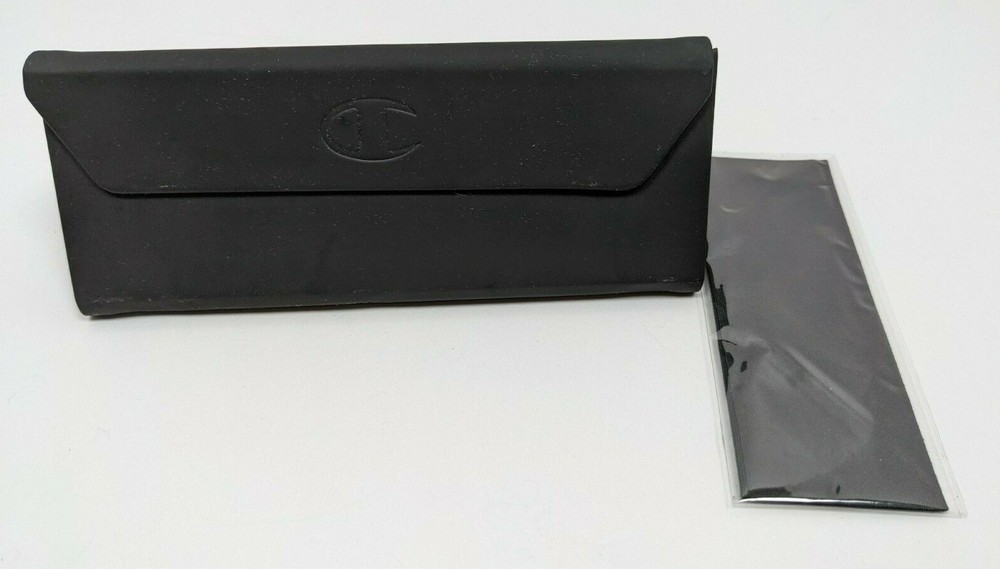 EMPTY Authentic Black Champion Triangular Glasses Sunglasses Case Lens Cloth EUC