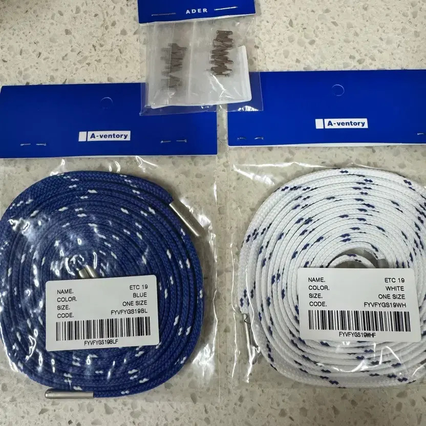 Ader Error A-ventory Shoelaces White Blue + Tips New