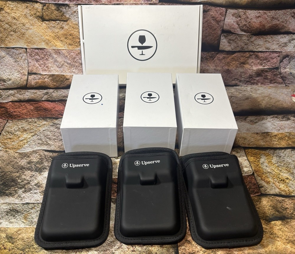 (3) UPSERVE POS-TABLE-KIT HANDHELD ANDROID SLD-024 POS TABLETS & 3 BAY CHARGER|