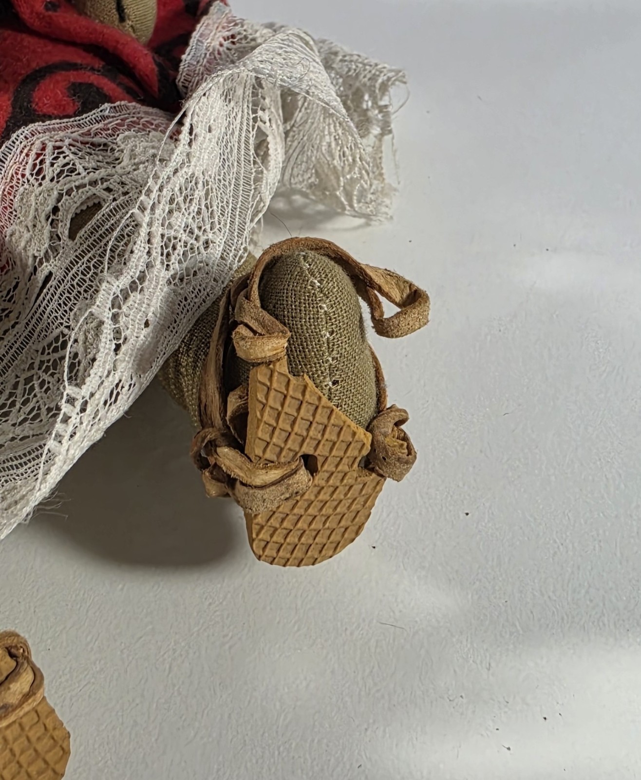 Vintage Mexican Folk Art Doll 12" Some Damage and Stains See Photos (A37)