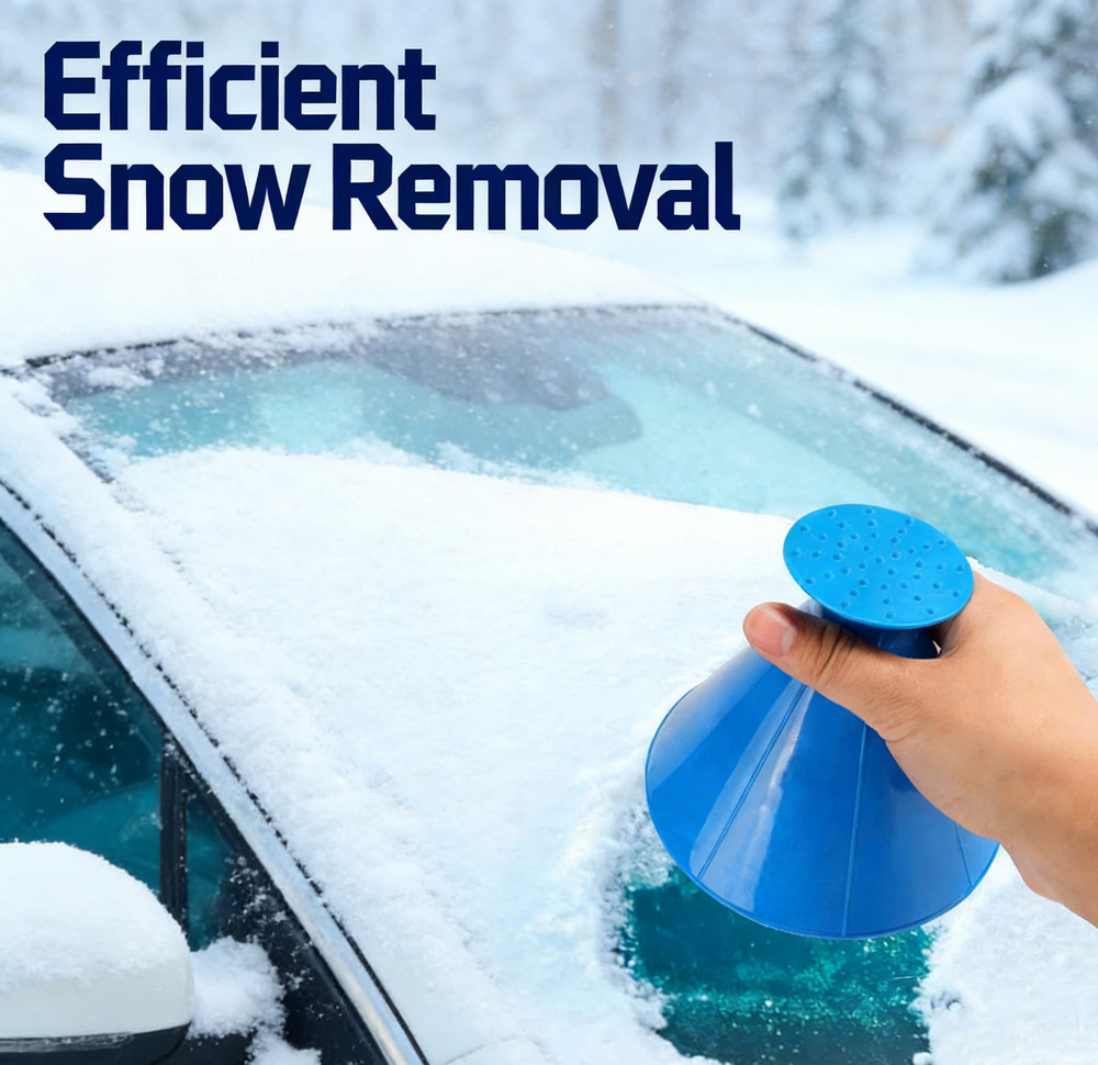 Car Windshield Snow/Ice Remover: Multi-Use Funnel Tool – Quick Winter Cleanup