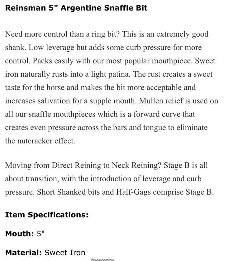 Reinsman 5 Argentine Snaffle Bit