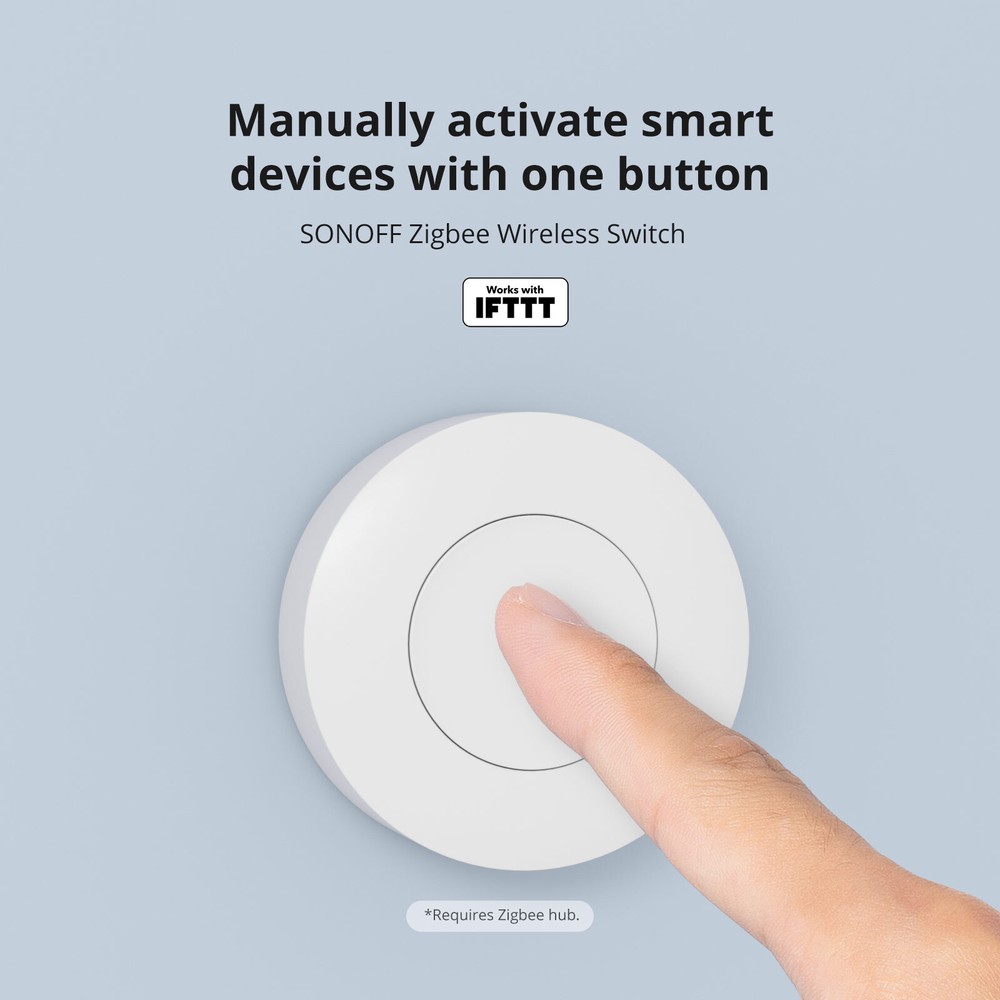 2PCS SONOFF Zigbee Wireless Switch Button SNZB-01P Smart Home Automation Control