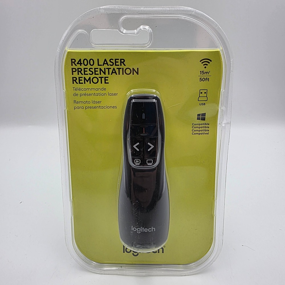 Logitech R400 Presenter Remote Control & Laser Pointer New Sealed 910-001354