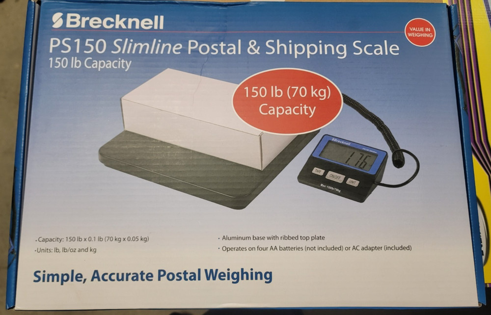 Brecknell Digital Postal Scale, 150 lb. Capacity (PS150SL)