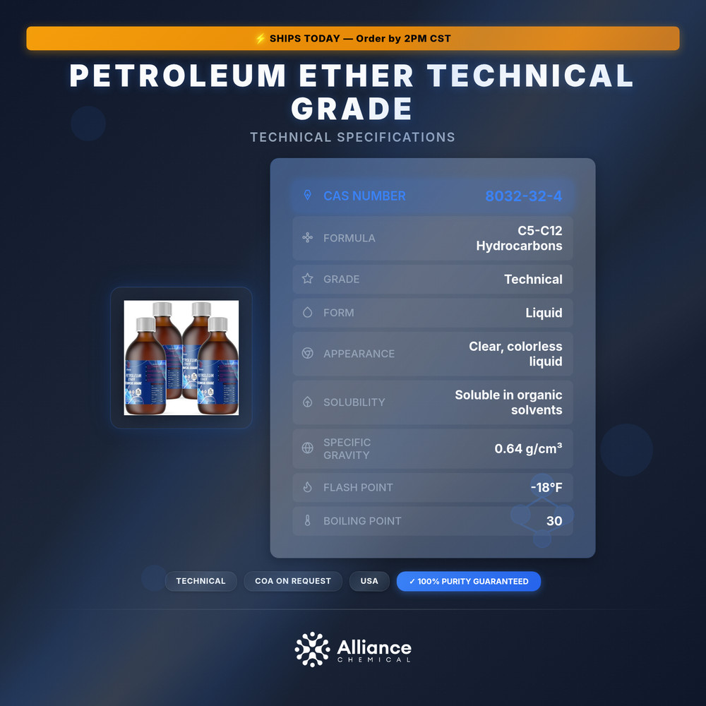Petroleum Ether Technical Grade - 4 Liters