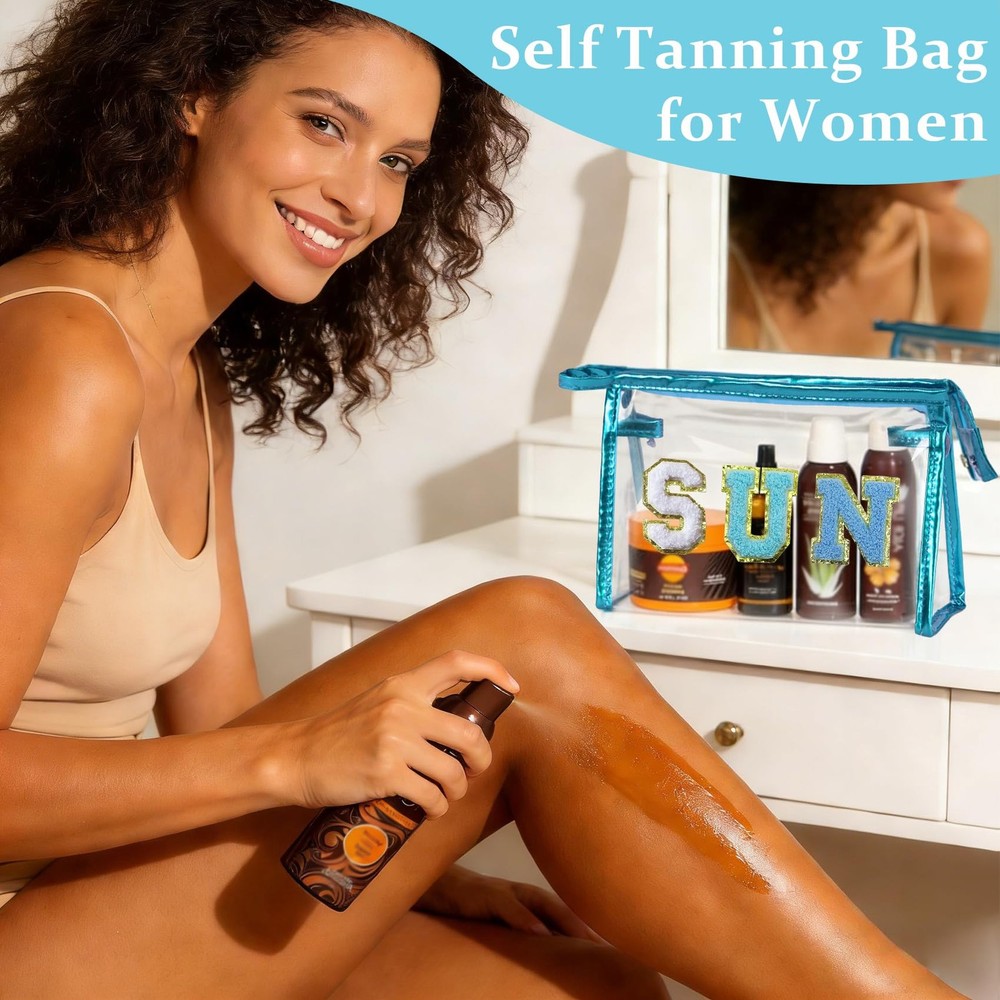 COSHAYSOO Clear Waterproof Makeup Bag Blue