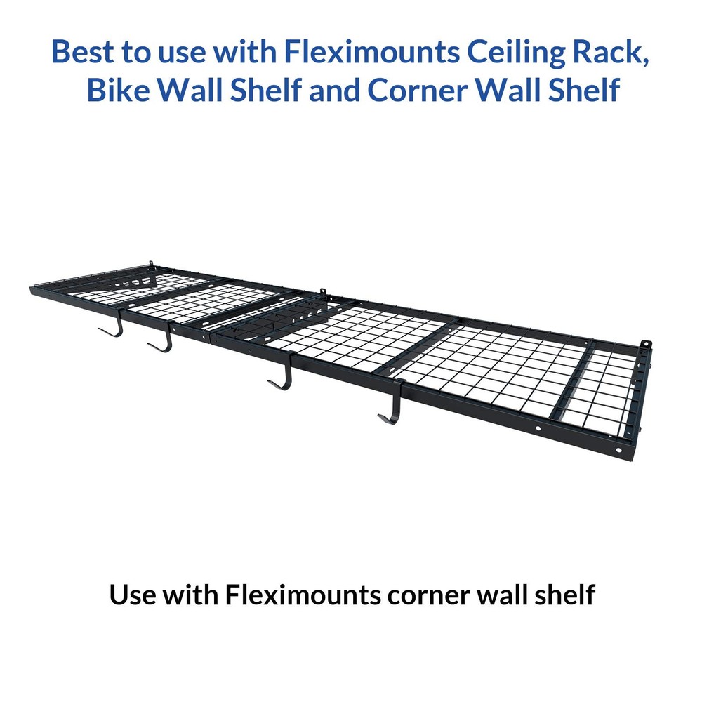 4 Pack Add On Storage Rail Hook Accessory for Ceiling Rack and Wall Shelving,...