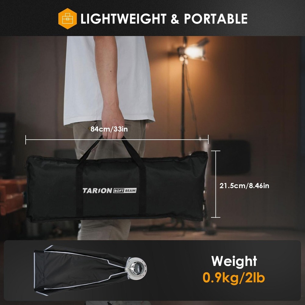 TARION Foldable Bowens Softbox with Grid: Quick One-Step Open/Lock, 23.6x35.4...