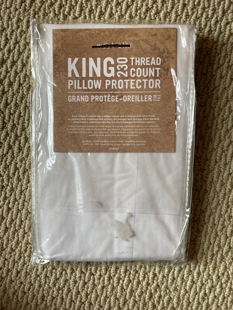 West Elm King 230 Thread Count Pillow Protector