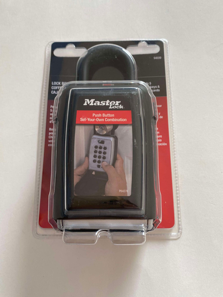 Master Lock Portable Key Lock Box Push Button Resettable Combination 5422D NEW