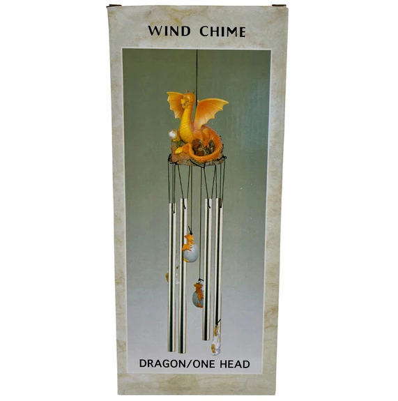 24" Orange Resin Dragon Wind Chime