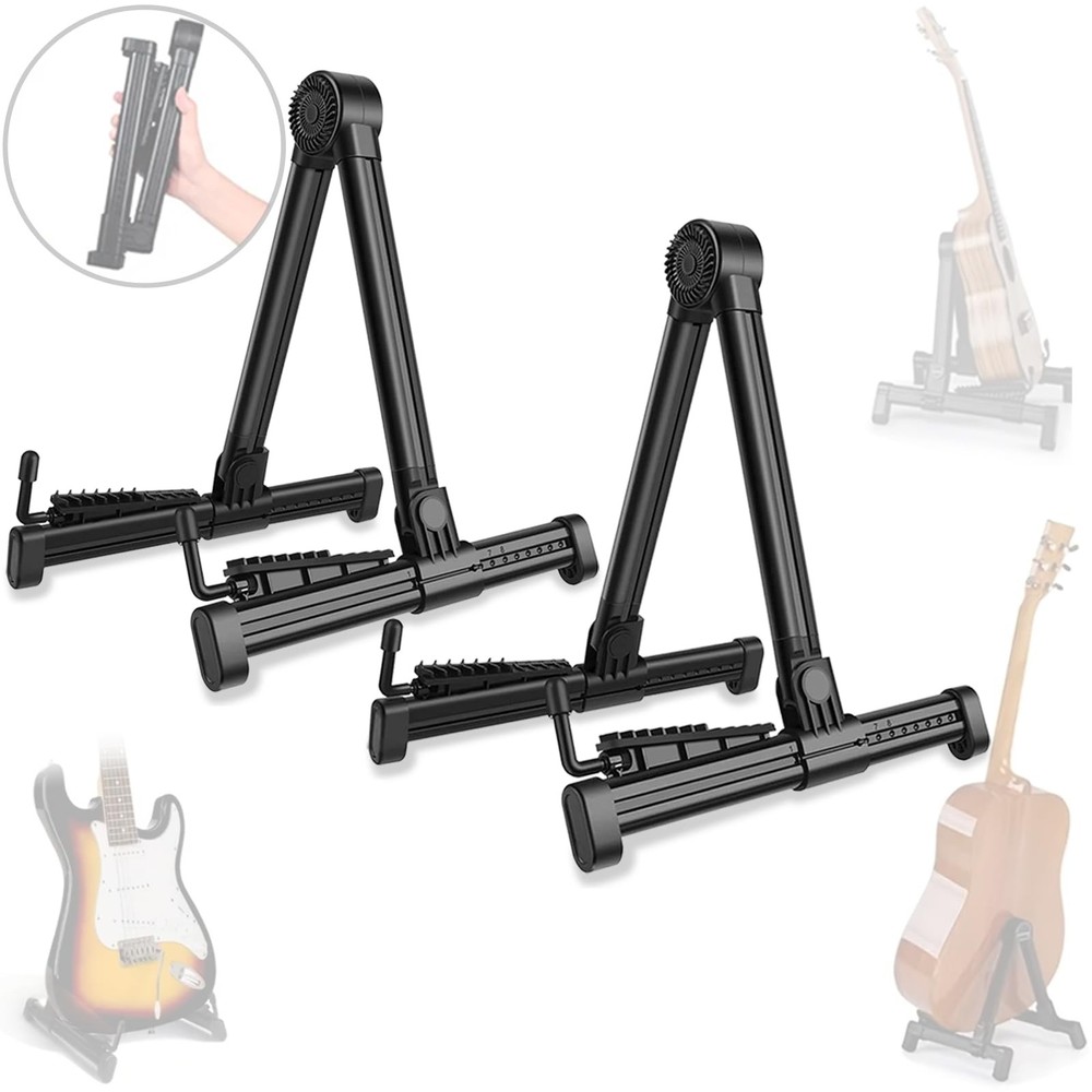 Guitar Stands 2 PACK, Plastic Lightweight A-Frame Guitar Floor Stand, ABS Gui...