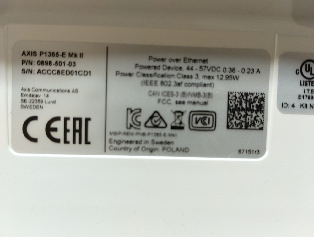 AXIS P1365-E Mk II Network Camera