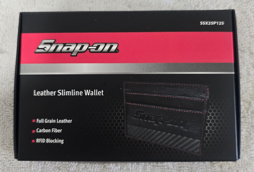 SNAP-ON TOOLS LEATHER SLIMLINE WALLET NEW