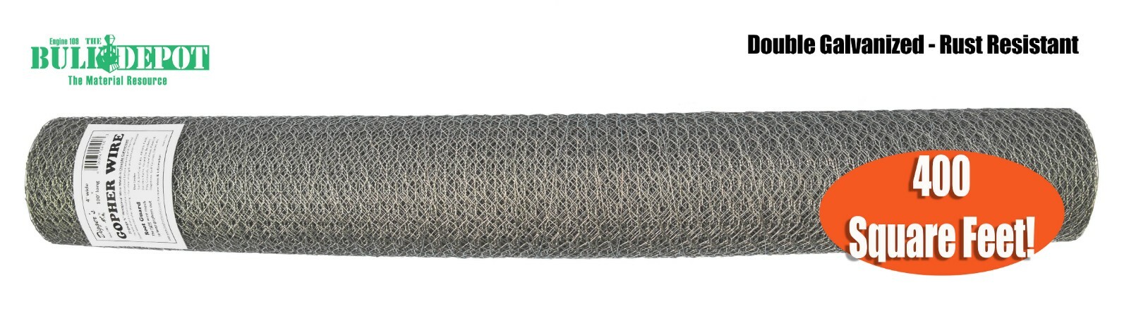 Digger's RootGuardTM Double Galvanized 3/4" Gopher Wire Hex Mesh (4' x 100')