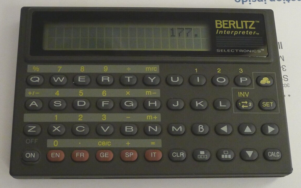 Berlitz Interpreter TR500 by Selectronics dated 1990 +Manuals & Box - TESTED