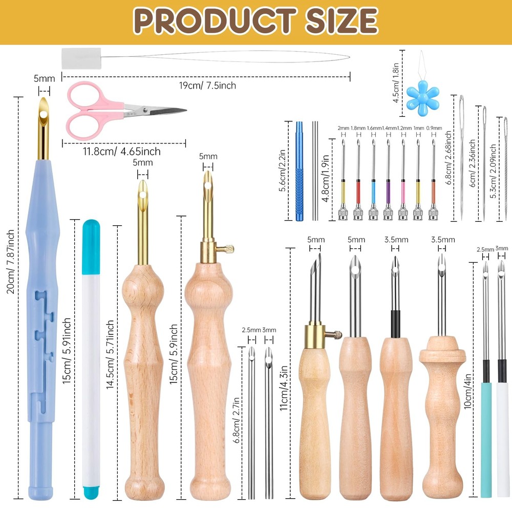 37Pcs Punch Needle Embroidery Kit - Complete for Needle Punching - Includes P...