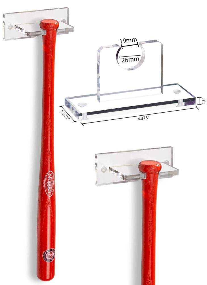 Medium or Large Mini Baseball Bat Display Vertical Wall Mount (A052A)